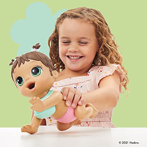 Baby Alive Lil Snacks Doll, Eats and Poops, Snack-Themed 8-Inch Baby Doll, Snack Box Mold, Toy for Kids Ages 3 and Up, Brown Hair