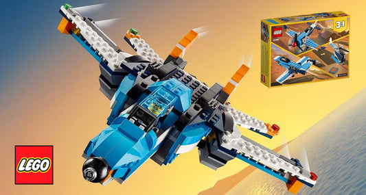 LEGO Creator 3em1 Avião com Hélice 31099: Kit de Construção de 128 Peças para Crianças de 6 anos ou mais