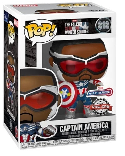 Funko POP! Marvel: Year of The Shield - Captain America (Sam Wilson) with Shield - Amazon Exclusive